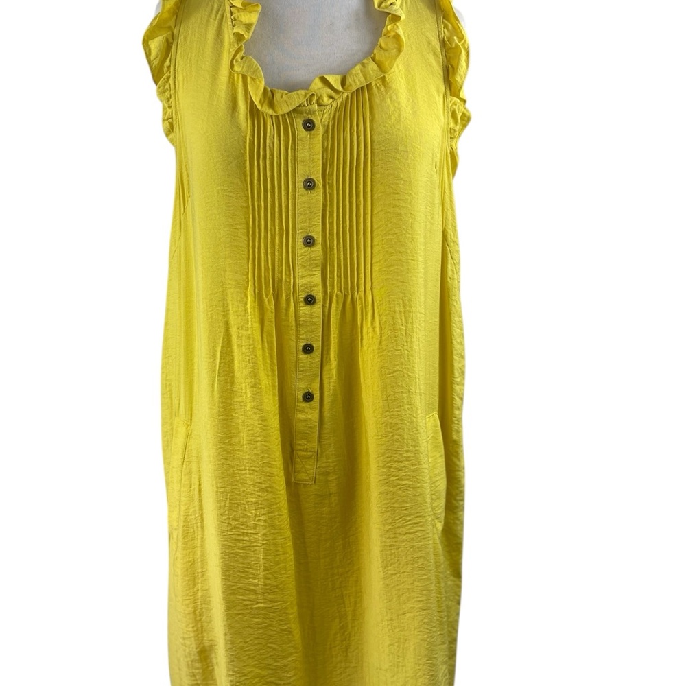 New York & Company Vibrant Yellow Ruffle Dres, Size 10